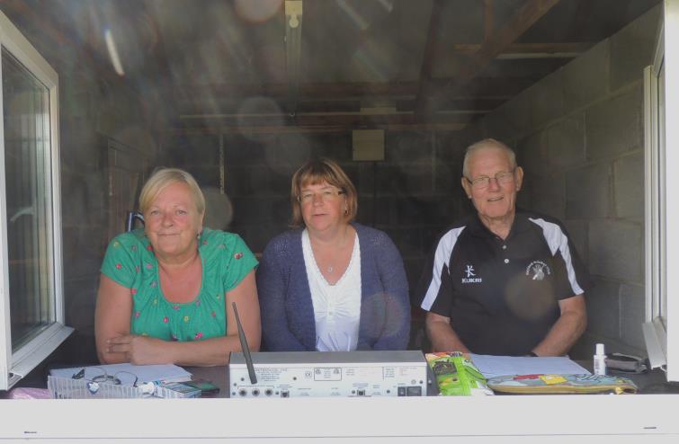 Scorers Janice Brick and John Laugharne, assisted by Janice Webb Scorers Janice Brick and John Laugharne, assisted by Janice Webb